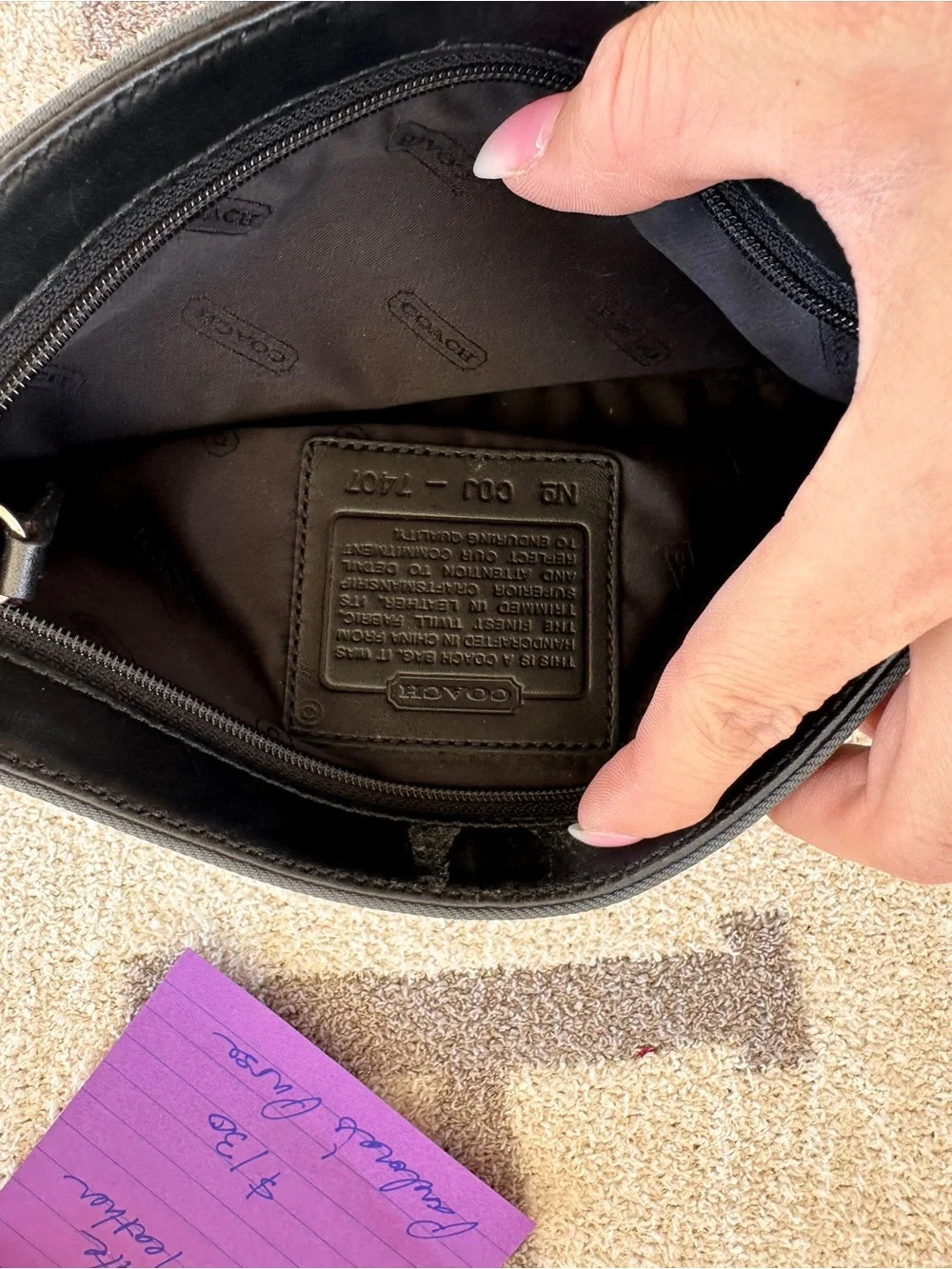Vintage gray coach shoulder bag